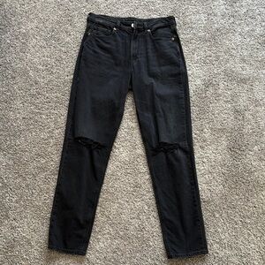 American Eagle mom jeans black, size 6 long